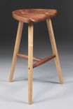 Wooden Stool With Carved Seat 2 small