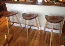 Wooden Stool With Carved Seat 4 small