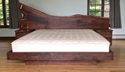 Natural Edge Walnut Bed Set 4 small