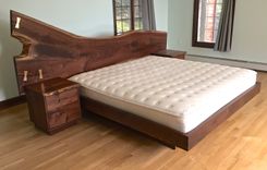 Natural Edge Walnut Bed Set 6 small