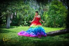 Esperanza Rainbow Spanish Couture Gown 2 small
