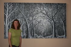 Custom Large Black And White Forest 3 small