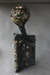 "Around" Welded 16 Gauge Steel Abstract Sculpture Including Ocean Rock 2 small
