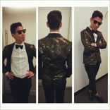 Mans Black And Gold Evening Dress Jacket 1 small