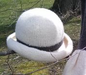 Felted Woman's Rolled Brim Hat Designed With Hand Spun Yarn 1 small