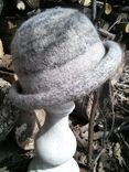 Heather Felted Natural Wool Roll Brim Hat 5 small