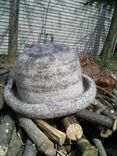 Heather Felted Natural Wool Roll Brim Hat 6 small