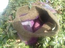 Violets In The Glen Handmade Knitted And Felted Interlock Design Bag 5 small
