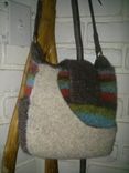 Tiny Messanger Hand Made Knitted Hand Felted 100% Natural Fiber Bag 1 small