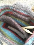 Tiny Messanger Hand Made Knitted Hand Felted 100% Natural Fiber Bag 5 small