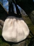 Snowdrift Bag Handmade Felted Natural Wool In A Soft Pleated Design 2 small
