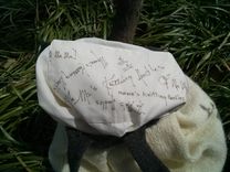 Snowdrift Bag Handmade Felted Natural Wool In A Soft Pleated Design 3 small