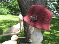 Storm Skies Hand Knitted And Felted Bucket Hat With One Of A Kind Hat Pin 4 small