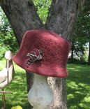 Storm Skies Hand Knitted And Felted Bucket Hat With One Of A Kind Hat Pin 5 small