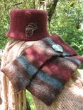 Storm Skies Hand Knitted And Felted Bucket Hat With One Of A Kind Hat Pin 6 small