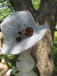 Icy Roads Hand Knitted And Felted Flat Brimmed Hat With Button Art. 3 small