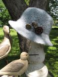 Icy Roads Hand Knitted And Felted Flat Brimmed Hat With Button Art. 4 small