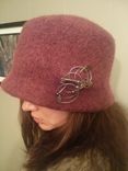 Storm Skies Hand Knitted And Felted Bucket Hat With One Of A Kind Hat Pin 2 small