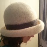 Felted Woman's Rolled Brim Hat Designed With Hand Spun Yarn 2 small
