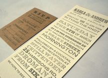 Vintage Fonts Long Letterpress Wedding Invitation With Rustic Cork Tag 3 small