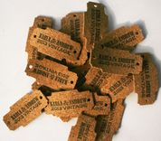 Vintage Fonts Long Letterpress Wedding Invitation With Rustic Cork Tag 4 small
