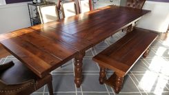 Reclaimed Hemlock Farmhouse Style Table And Bench 1 small