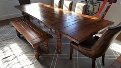 Reclaimed Hemlock Farmhouse Style Table And Bench 2 small