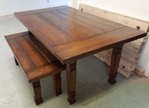 Solid Oak Farmhouse Table And Bench 3 small