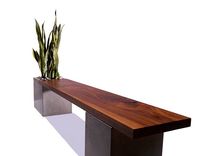 Modern Concrete And Wood Planter Bench 2 small