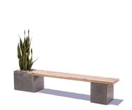 Modern Concrete And Wood Planter Bench 3 small