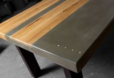 Concrete Wood & Steel Dining Kitchen Table 2 small
