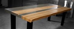 Concrete Wood & Steel Dining Kitchen Table 4 small