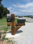 Round Heavy Timber Frame Mailbox Post 2 small