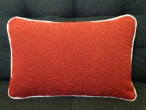 Red Boucle Designer Fabric Throw Pillow 2 small