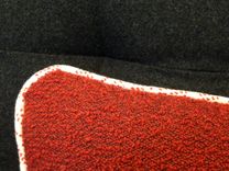 Red Boucle Designer Fabric Throw Pillow 1 small