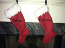 Hand Embroidered Christmas Stockings 1 small