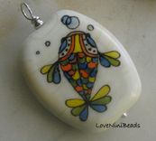 Glass Beads - Custom Enamel Painted Design 1 small