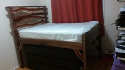 Rustic Walnut Bed. 1 small