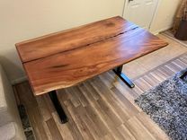 Height Adjustable African Mahogany Desk 4 small