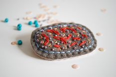 Felt Embroidered Pins 3 small