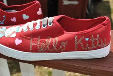 Hello Kitty Hand Painted Sneakers Size 5.5 - Sold 2 small