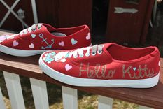 Hello Kitty Hand Painted Sneakers Size 5.5 - Sold 3 small