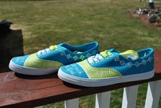 Christian Themed Hand Painted Sneakers Size 3 small