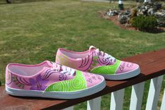 Christian Themed Hand Painted Sneakers Size 7.5 3 small