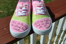 Christian Themed Hand Painted Sneakers Size 7.5 1 small