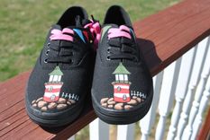 Lighthouse Hand Painted Sneakers Size 7.5 - Sold 1 small