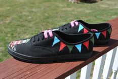 Lighthouse Hand Painted Sneakers Size 7.5 - Sold 2 small