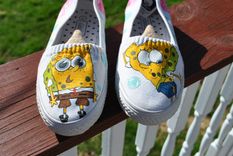 Funny Sponge Bob Sneakers Size 7 - Sold 1 small