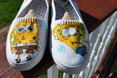 Funny Sponge Bob Sneakers Size 7 - Sold 5 small
