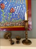 Bronze Cast Or Metal Fabricated Candlestick Holders Or Home Decor 3 small